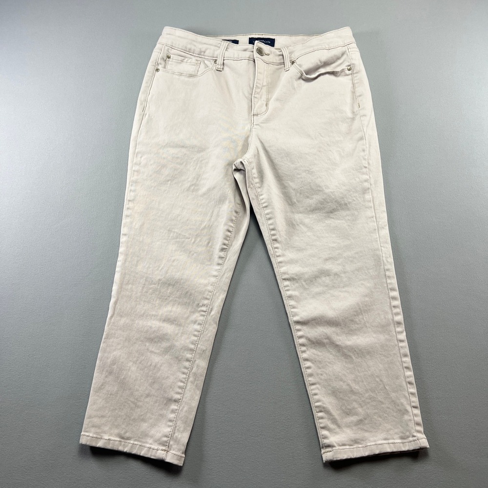 Charter Club Bristol Capri Pants Womens 8P Beige Cotton Stretch Tummy Control